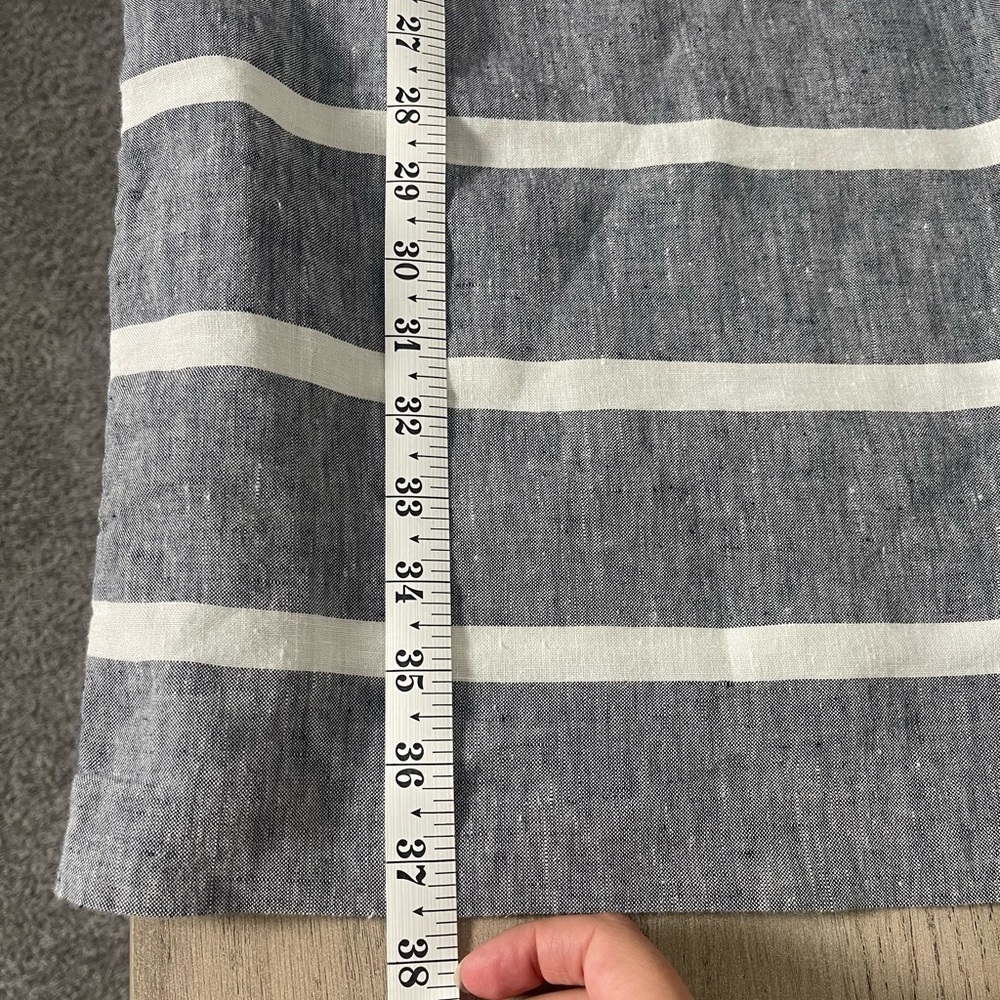 Boden | Linen Striped Split Neck Shift Dress Pock… - image 8